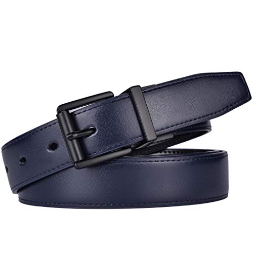 Image of Beltox Men's Belt Dress Casual Reversible Leather 1.1 inch w Roller Buckle Rotated