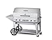 Crown Verity CV-MCB-48PKG-NG Mobile Outdoor Charbroiler, Natural Gas with 46" x 21" Grill Area, 6 Burners, Roll Dome & Bun Rack