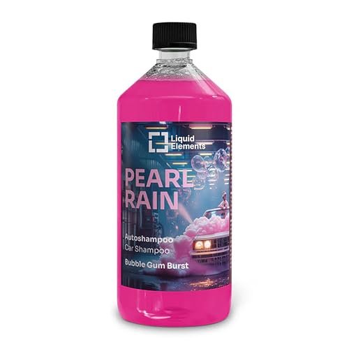 Liquid Elements – Pearl Rain Autoshampoo Bubble Gum Burst 1 Liter – Autoreiniger entfernt hartnäckige Verschmutzungen – ohne Wachse & Versiegelungen anzugreifen - Bubble Gum Burst (Kaugummi) Duft
