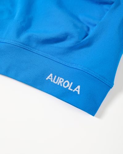 Image of AUROLA Influence Women Crop Top Short Sleeve Compression Workout T-Shirt | Raglan Short Sleeve Crop Top, High-Stretch Seamless Knit, Stay-Put Ribbed Underband, Soft Breathable Comfort