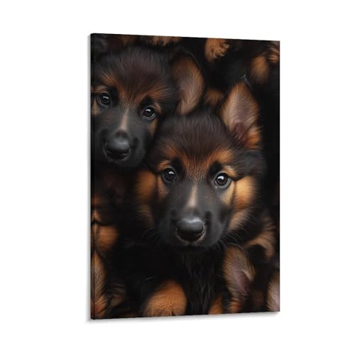 Décoration murale bergers allemands pour habiller un mur vide 30x45 cm