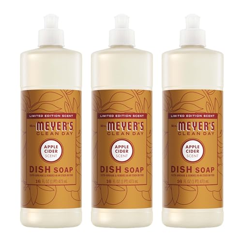 MRS. MEYER'S CLEAN DAY Liquid Dish Soap, Limited Edition Apple Cider, 16 fl. oz - Pack of 3