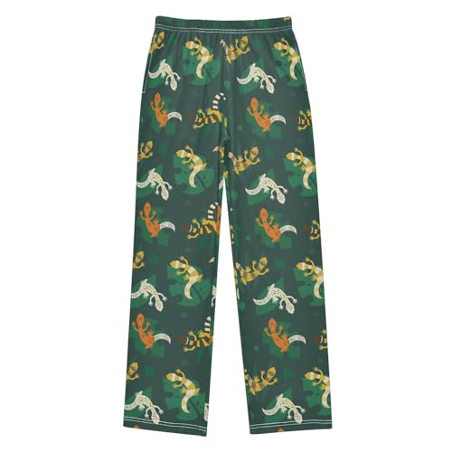 ZZXXB Tropical Gecko Boys Long Pants Soft Trousers Elastic Waist Kids Lounge Bottoms with Pockets S-XL