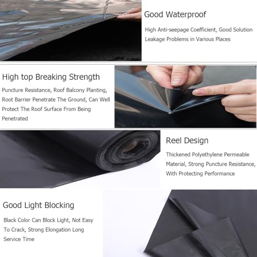 Bâche pliable pour bassin noire 7x8m pour aménagements extérieurs - 4