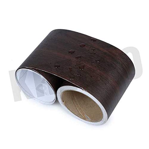 Image of KREEPO Waterproof Waist Line Wall Sticker Self Adhesive Baseboard Wallpaper Border Roll Decals Home Decor Film (Size 4Inch x 10m) (Wood-7)