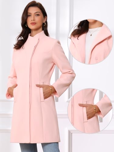 Allegra K Peacoat Coat for Women's Wrap Collar 2024 Winter Trench Coat2