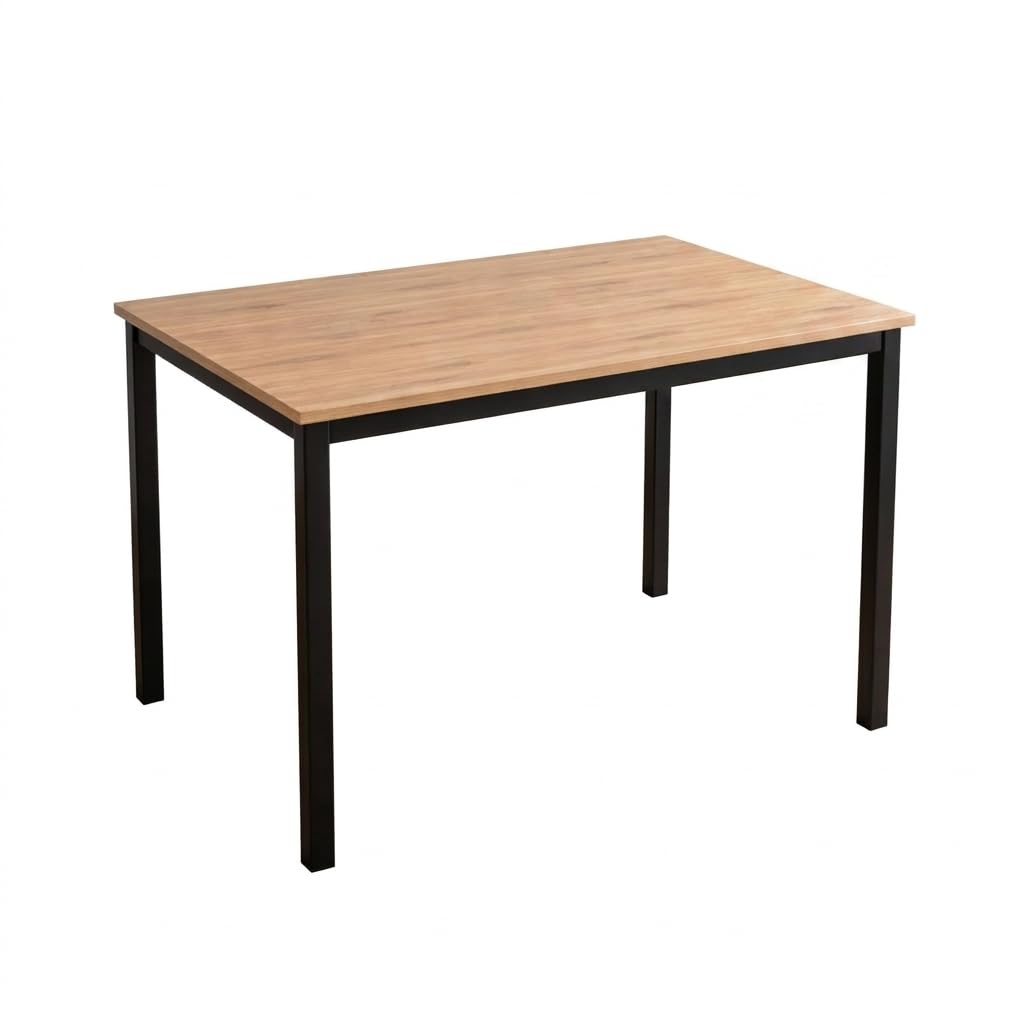 SAM Esstisch Agata 110x70 cm Eiche 15 mm Tischplatte schwarz | kleiner Küchentisch & Schreibtisch, Holz, Esszimmertisch