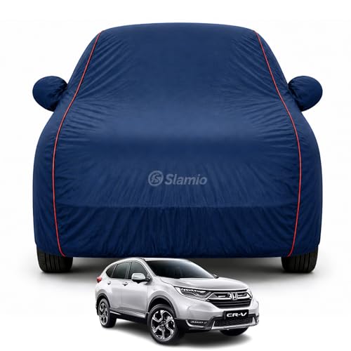 Image of Premium 100% Waterproof Car Cover for Honda's CRV 2018-2026 Models All-Weather, UV & Dust Protection | Heavy-Duty 3-Layer Fabric | Custom Fit with Mirror & Antenna Pockets | Navy Blue