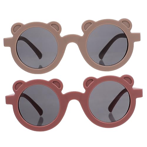 2Pcs Bear Ear Sunglasses for Creative Adorable Eyewear for Outdoor Vacations Theme Parties Sturdy Durable Design for Ages