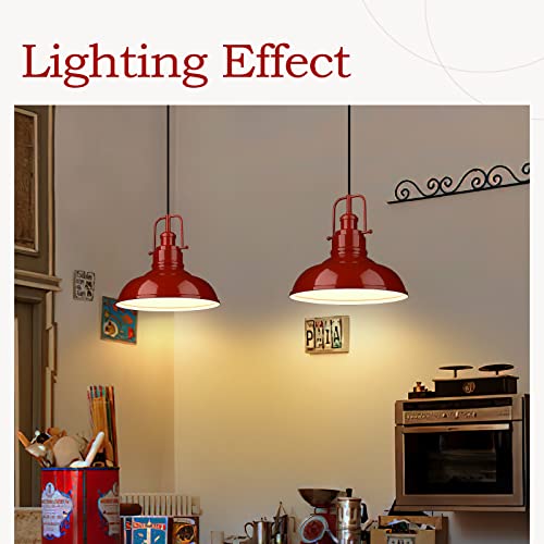 Image of zeyu Modern Dome Pendant Light, 1-Light Kitchen Ceiling Pendant Lighting Fixture, Red Finish, 016-1 RED