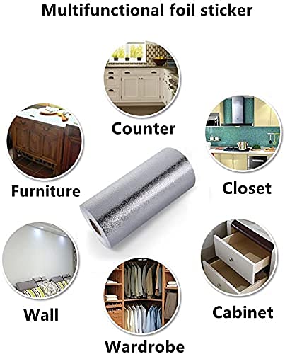 Image of KASHIVAL Self-Adhesive Wall Sticker DIY PVC Vinyl Peel and Stick Glossy Wallpaper for Home, Office, Kitchen, Furniture (Silver Hexa 60 * 200 cm)