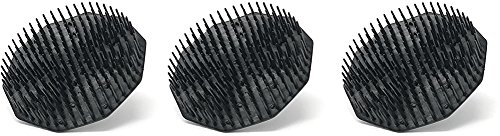 Bar5F Scalp Shampoo Brush, Black Plastic Bristles With Finger Ring, Pack Of 3