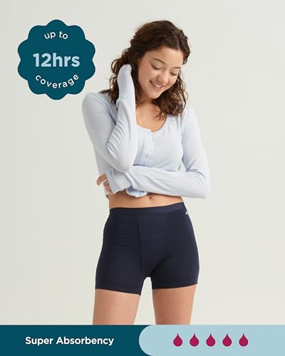 saalt Leakproof Teen Sport Shorts Period Underwear - Soft-Stretch, High-Rise, Machine Washable3