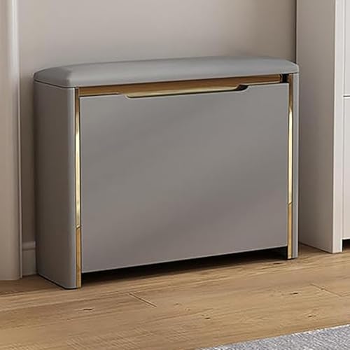 Meuble de rangement à chaussures gain de place avec banc en bois et assise pour entrée