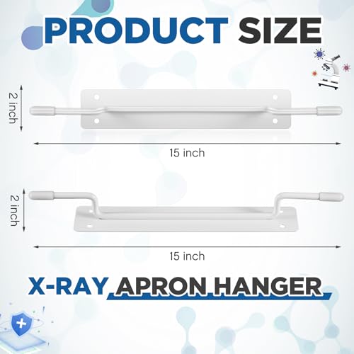 Image of Zonon 1 Pcs X-Ray Apron Hanger 15 x 2 Inch White Coated Apron Rack for X-Ray Radiation, Stainless Steel, Wall Mount