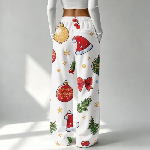 Christmas Pajama Pants Women Flannel Plaid Graphic Casual Wide Leg Pants | Christmas Sleepwear 2026, Flannel, Plaid, Festive, Warm, Winter, Lounge Wear, Sleep, Lounging, Holiday, Family, Guest, Petite - image 3