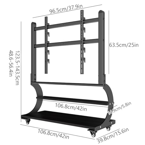 Soporte móvil para TV ajustable en altura blanco miniatura 2