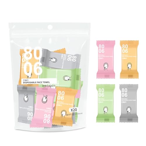 Toalha Facial Comprimida 20 Peças, Toalhetes Faciais, Kit Portátil De Limpeza De Viagem, Pano Remove