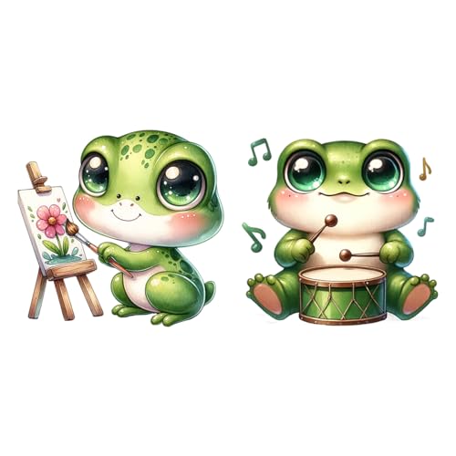 Funny Artist Frog Vinilo Decorativo 11.8x11.8 pulgadas miniatura 7