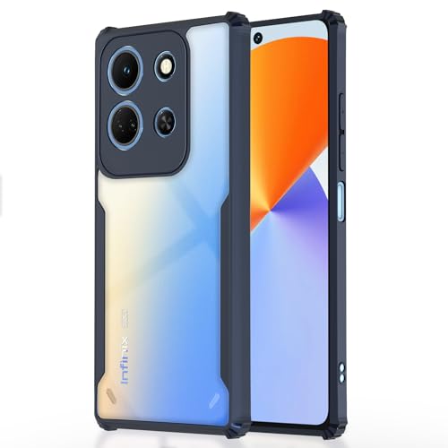 Image of Pikkme Infinix Note 30 5G Back Cover | Crystal Clear Transparent Back | Ultra Hyrbid | Full Camera Protection | Raised Edge | Bumper Back Case (Blue)