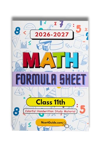 Image of Class 11 Mathematics Formula Sheet 2026-27 Edition | Handwritten Colorful Notes Book | CBSE NCERT Quick Revision Guide for Formulas & Concepts