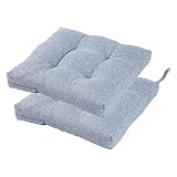 Faible Poisson Outdoor Cushions, 21 x 21 Inch Printed Tufted Chair Seat Cushion Garden Water-Resista