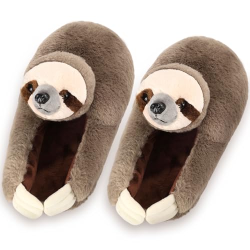 Funny Animal Sloth Slippers for Women,Bedroom Slippers, House Shoes,Cute Fluffy Slippers for Indoor and Outdoor ,Soft Cozy,Non-Slip-Sole,Christmas Gifts for Women/Men/Mom/Girls (Sloths)