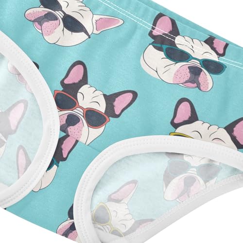 Wusikd French Bulldog Girls' Underwear Cotton Sunglasses Girls Briefs Soft Toddler Underwear 2T4