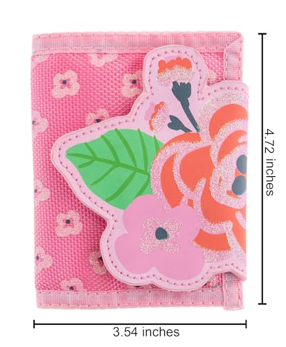 Image of Stephen Joseph, Kids Wallet, Tri-Fold Bi-Fold Wallet for Boys & Girls with Zipper Coin Pocket, Durable Polyester Small Wallet for Kids, Cute Designs for School & Travel, Floral