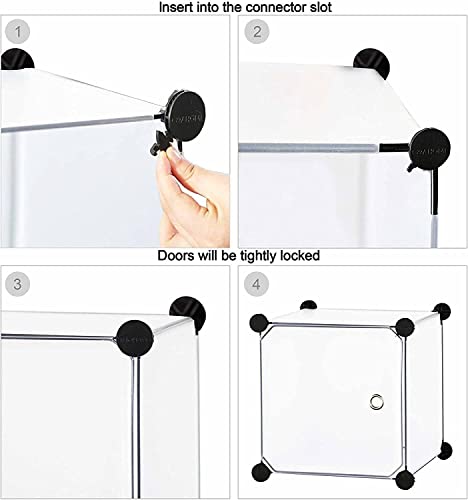 Image of Sunderlook Plastic Wardrobe for Kids Clothes - Collapsible Wardrobe, Easy to Use Anti-Skid & Non-Slip Effective Professional Foldable Plastic Cupboard for Kids, Home (Blue-HD2, 4 Door)