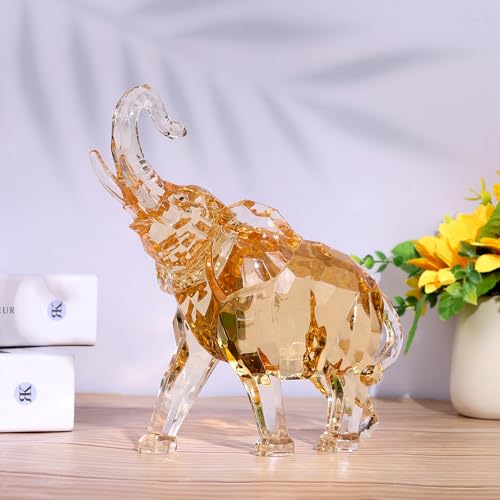 Figura de elefante acrílico transparente para decoración miniatura 6