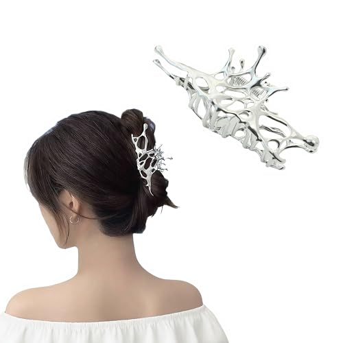 Pince à cheveux Y2K métallique et irrégulière pour un maintien irréprochable