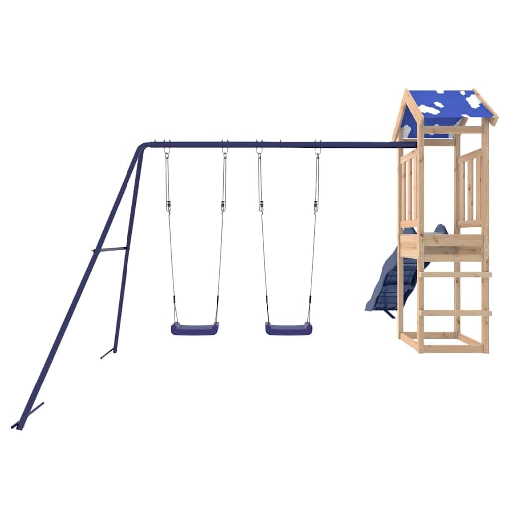 Spielturm Massivholz Kiefer mit Schaukel, Rutsche, Sandkasten und Klettergerüst für Garten, Outdoor Spielplatz, Kinderspielgerät mit Sicherheit und Bewegung, Freizeitspaß im Hof