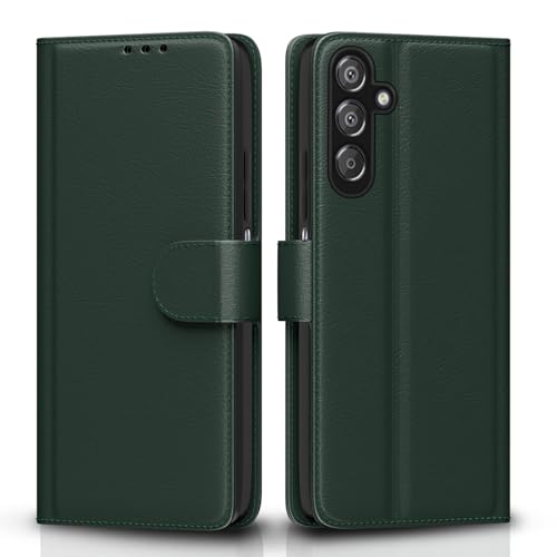Pikkme Flip Cover Leather Finish | Inside TPU with Card Pockets | Wallet Stand and Shock Proof | Complete Protection Flip Case for Samsung Galaxy F15 5G / M15 5G / M15 Prime 5G(Green)