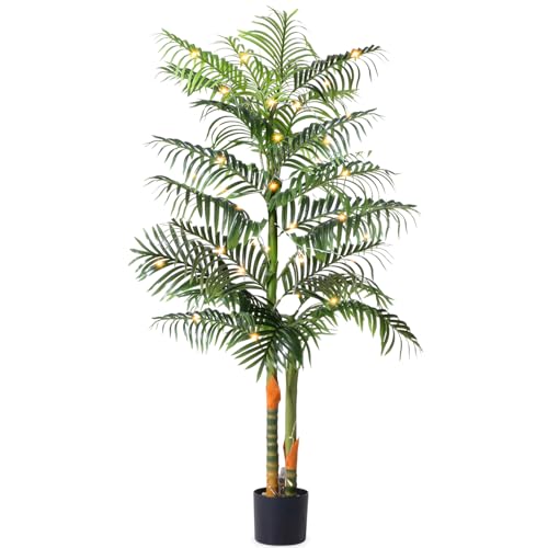 Artificial 6ft Palm Tree with Lights and Planter