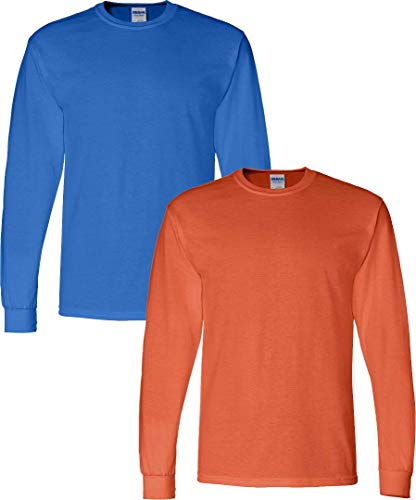 Image of Gildan - DryBlend 50 /50 Long Sleeve T-Shirt 2-Pack 8400-2XL-Royal-Orange