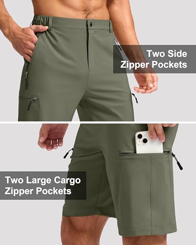 Image of G Gradual Men's Hiking Cargo Shorts 9 inch Quick Dry Lightweight with 4 Pockets