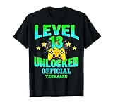Official Teenager t Shirt Level 13 Unlocked Birthday Gifts