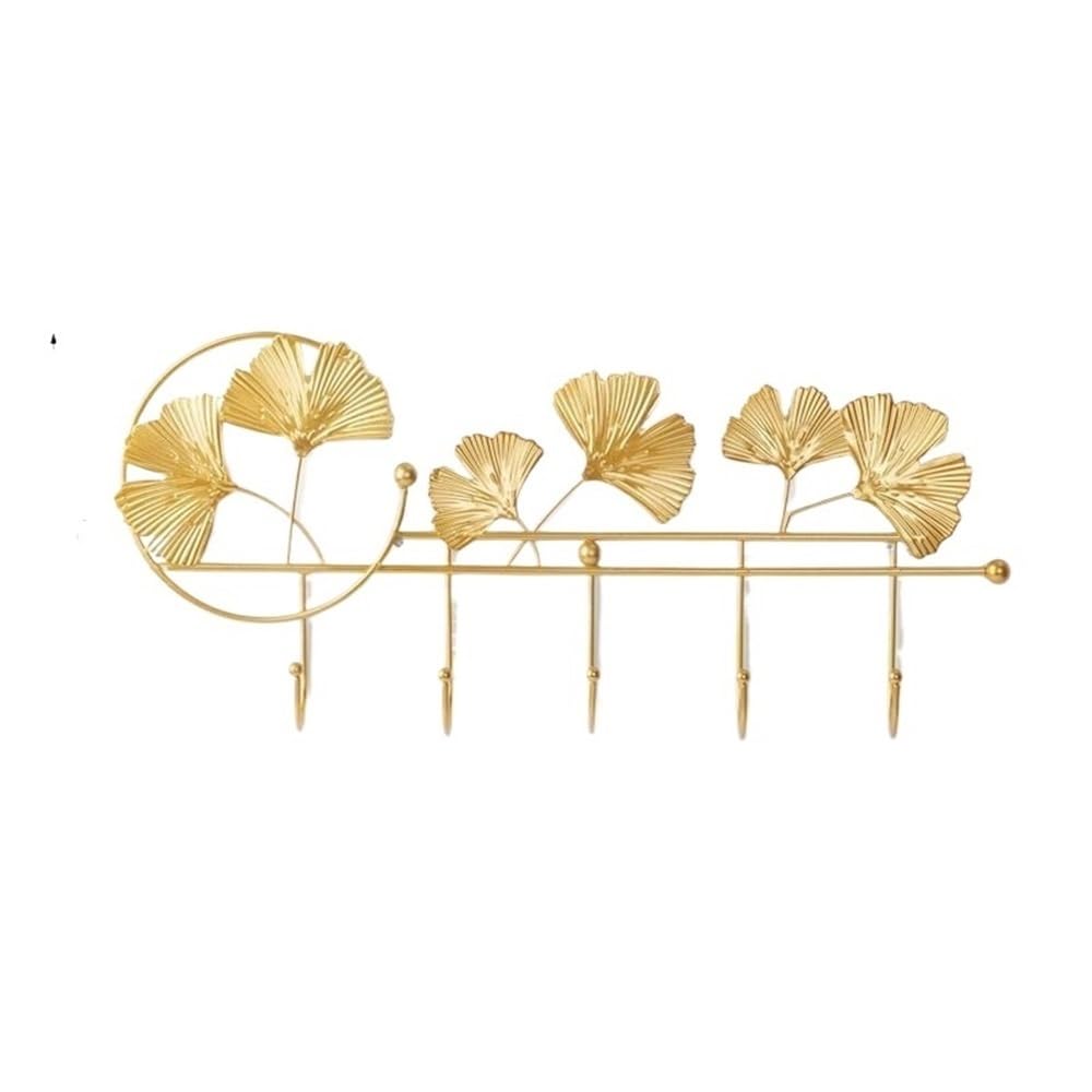 YQINQIN83B Coat Hangers Metal Wall Coat Rack Hat Furniture Hallway Entrance Clothes Shelf Hanging for Robes, Bags, Keys, and Towel for Bedroom(Gold)