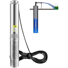 Happybuy Deep Well Submersible Pump, 3HP 2200W, 37GPM, 640ft Head, 230V, Stainless Steel, 33ft Cord, IP68 Waterproof, for Industrial, Irrigation & Home Use