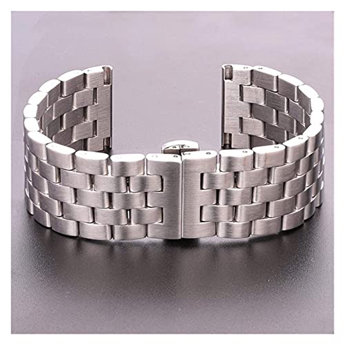 Bracelet de montre acier brossé argenté pour style urbain chic 22mm