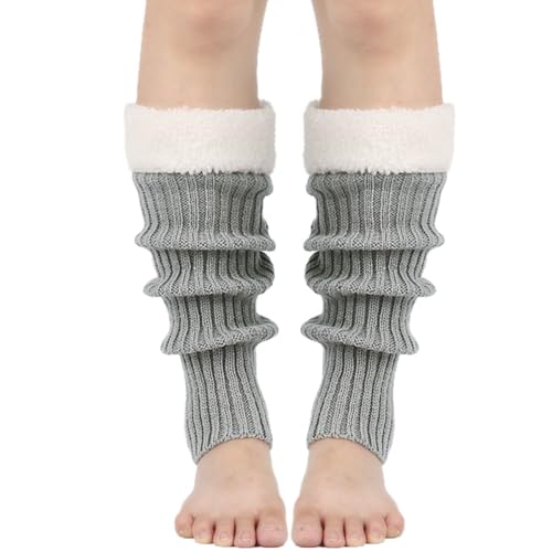 Image of Winter Leg Warmers for Women and Girls Warm Knitted Socks Knitted Wool Crochet Long Boot Socks New Year's Day Socks Christmas Socks
