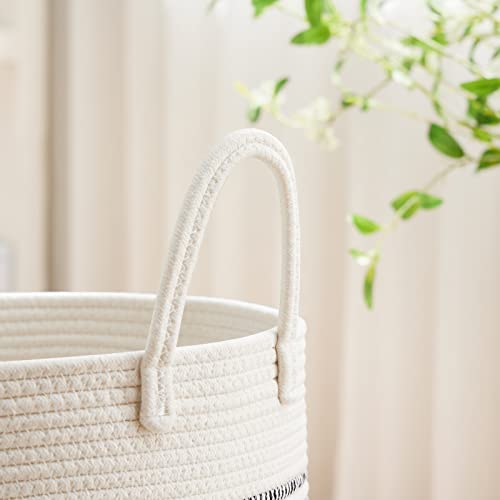 VIPOSCO 53L Tall Woven Laundry Basket Hamper, Stripe White by VIPOSCO - Used condition - Image 3