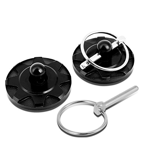 Auto Dynasty Universal CNC Aluminum Track Racing Hood Pins Lock Latch Kit, Pack of 2, Black