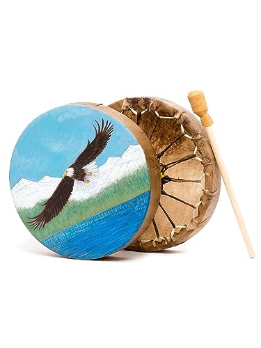 Soaring Eagle Elk Hide Hand Drum - 15
