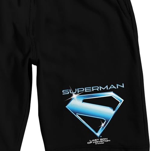 Bioworld Superman Last Son of Krypton Logo Adult Black Sleep Pajama Shorts2