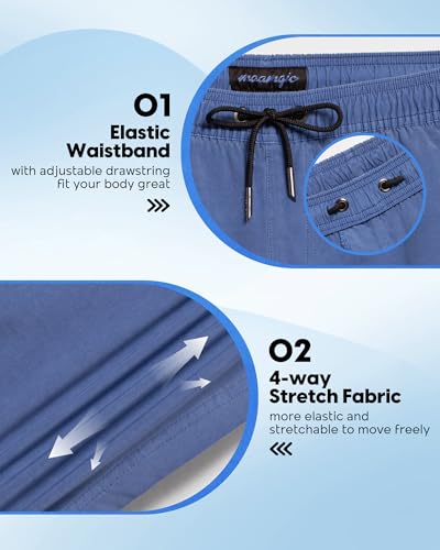 Image of maamgic Men's 5 inch Inseam Shorts Pull-On Relaxed Fit Comfort Stretch Short Shorts with Pocket