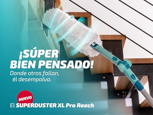 Miniatura 6 de Leifheit Superduster Xl Pro Reach Set, Plumero Largo Extensible Con Mango De 43 Cm De Largo, Lavable Hasta 50 Veces, Microfibra, Plumero Telescópico, Lavar No Tirar