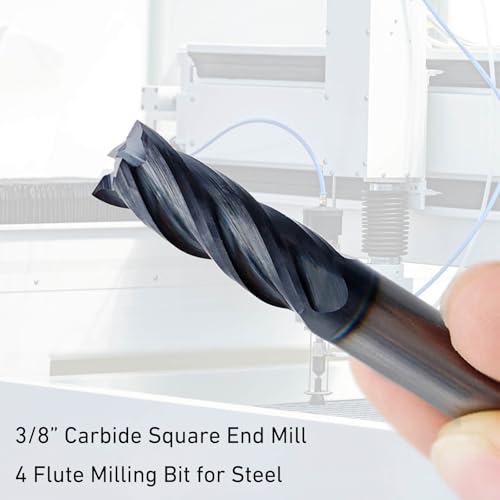 Image of Carbide End Mill Cutter 3 /8 Inch Square Nose 4 Flutes Drill Bit