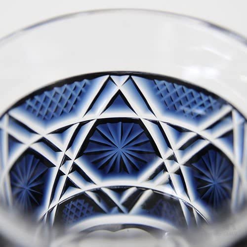 Amazon.co.jp: 島津興業 薩摩切子 冷酒グラス cut01 (藍